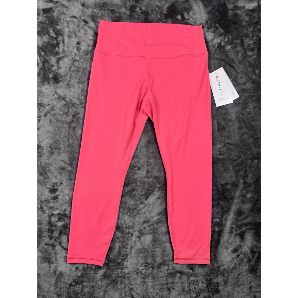 NWT Athleta Transcend 7/8 Tight Women's Large Coral Pink High Rise Leggings $99